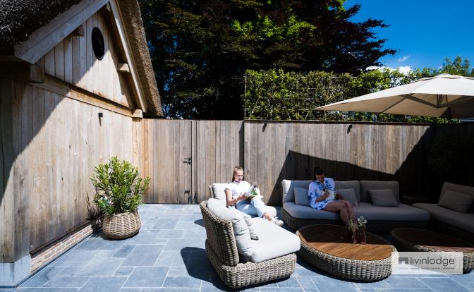 Oak pool house and fencing Oak pool house and fencing