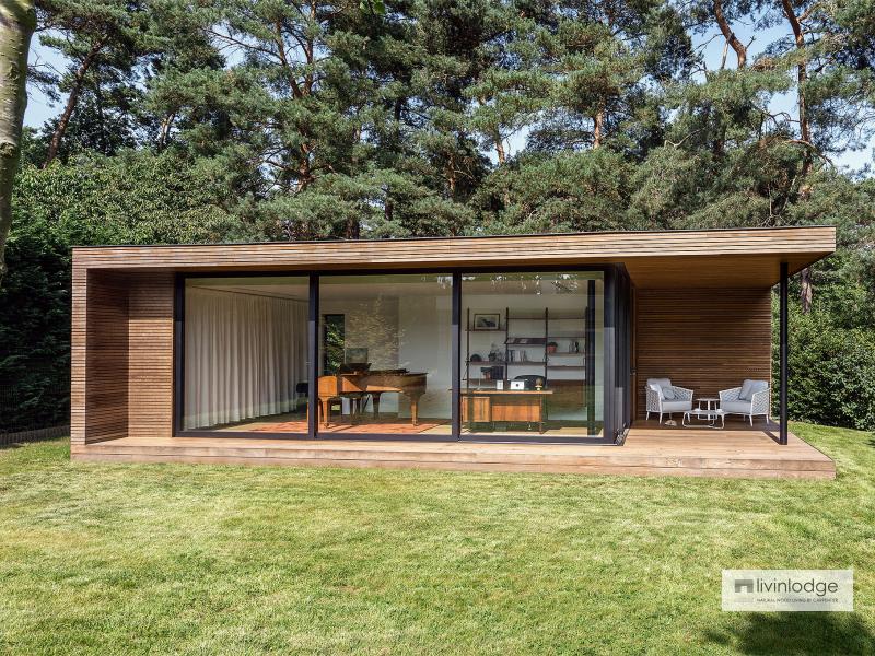 modern tuinkantoor met overdekt terras te Bonheiden | Houten bijgebouwen op maat modern tuinkantoor met overdekt terras te Bonheiden | Houten bijgebouwen op maat