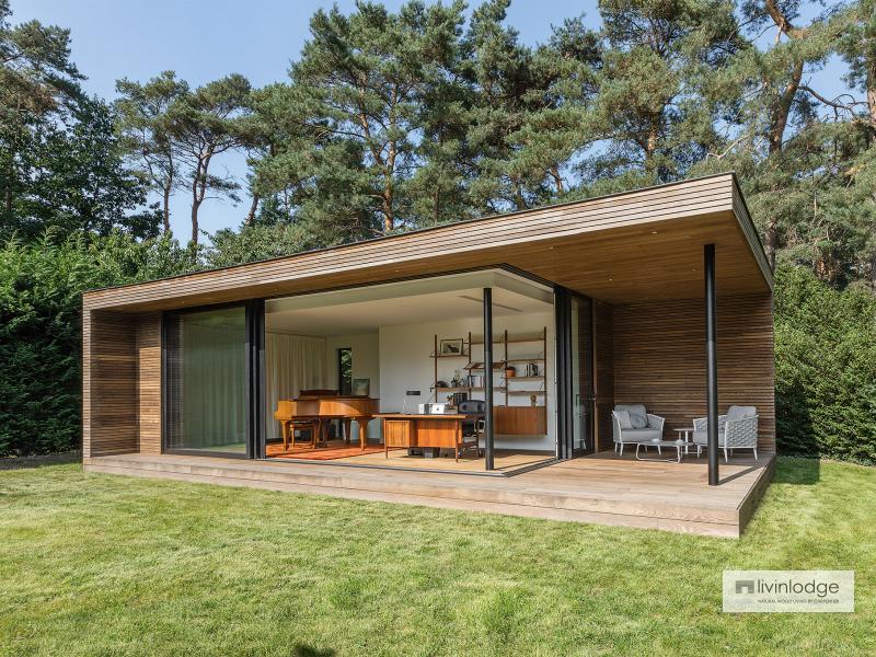 modern tuinkantoor met overdekt terras te Bonheiden | Houten bijgebouwen op maat modern tuinkantoor met overdekt terras te Bonheiden | Houten bijgebouwen op maat