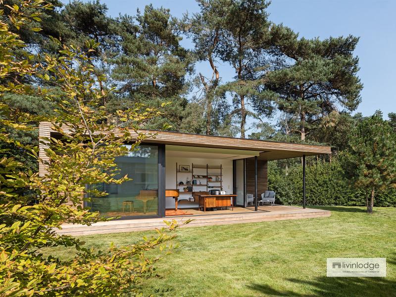 modern tuinkantoor met overdekt terras te Bonheiden | Houten bijgebouwen op maat modern tuinkantoor met overdekt terras te Bonheiden | Houten bijgebouwen op maat