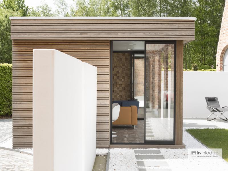 Moderne tuinstudio annex houtoven te Brussel Moderne tuinstudio annex houtoven te Brussel