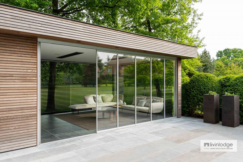 Moderne poolhouse met tuinberging in Vlaams-Brabant Moderne poolhouse met tuinberging in Vlaams-Brabant