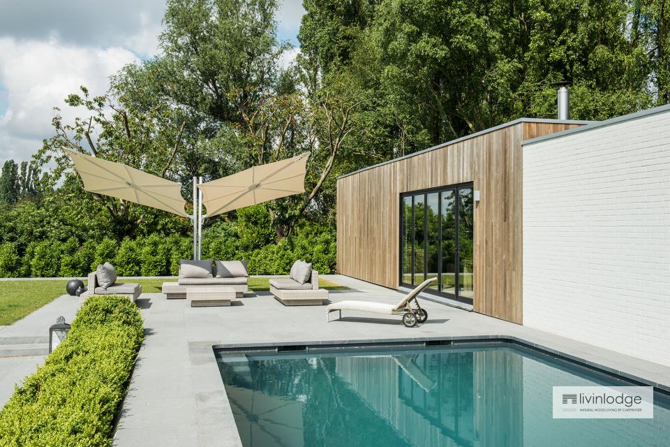 Moderne poolhouse met hobbyruimte te Tielt Moderne poolhouse met hobbyruimte te Tielt