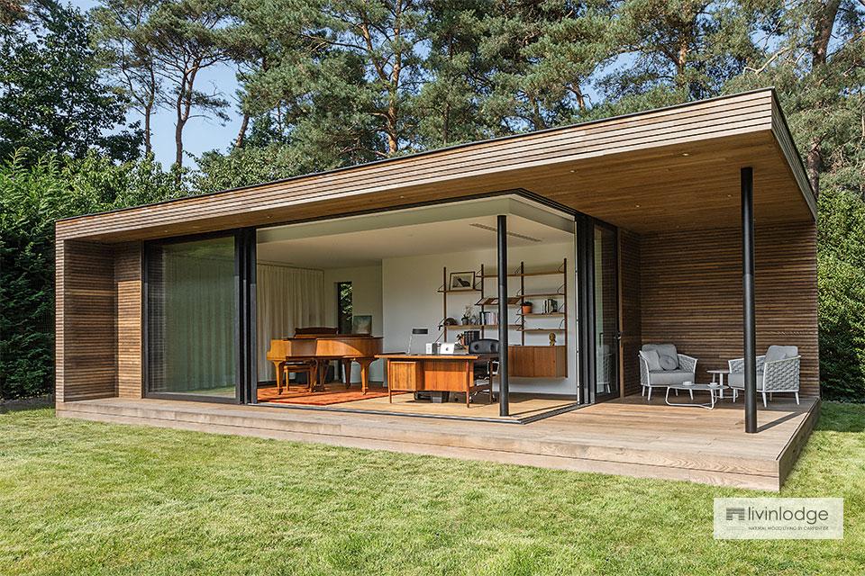 Modern tuinkantoor met overdekt terras te Bonheiden Modern tuinkantoor met overdekt terras te Bonheiden